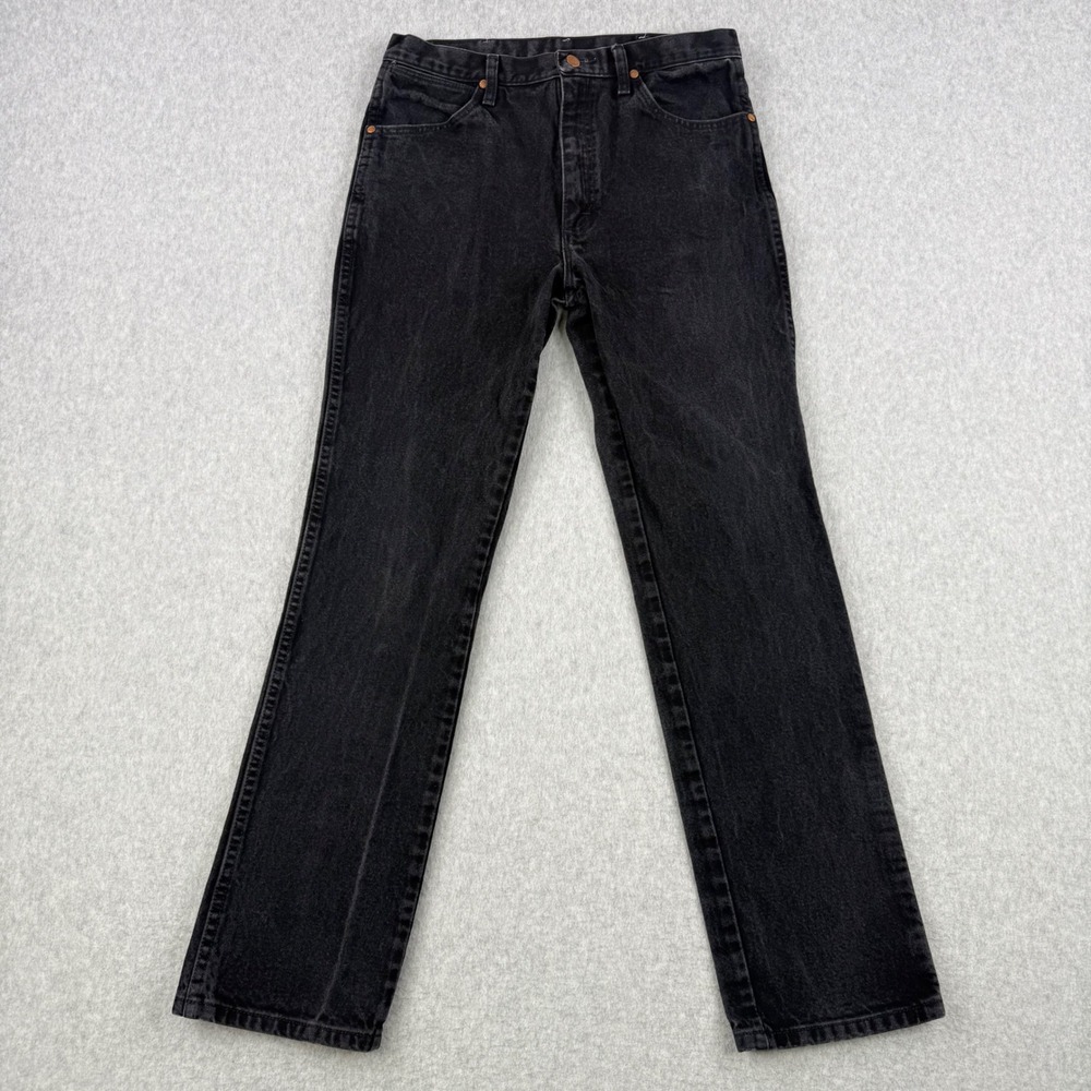 Wrangler Jeans Mens Fits 33x32 Black 936WBK Slim Fit Cowboy Cut Western Denim - Picture 2 of 13